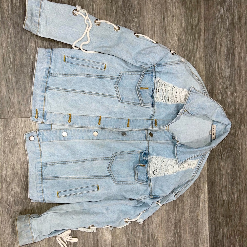 36 Point 5 Oversized Ripped Denim Jacket